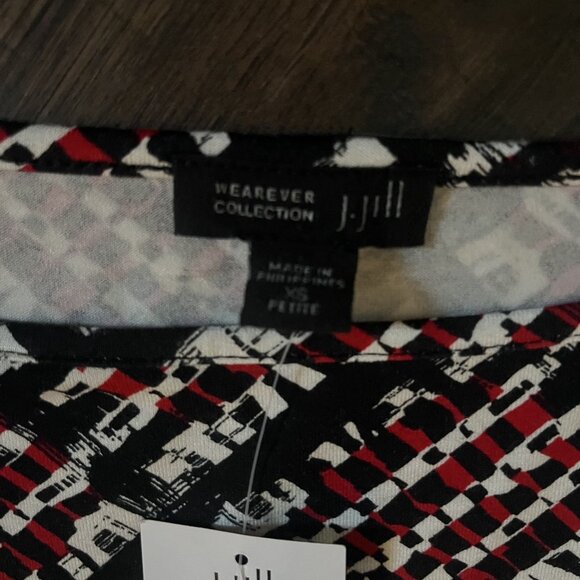 J Jill Wearever Collection Tank Top Tunic Womens Scarlet Red Black Size XS P NWT - Picture 3 of 7